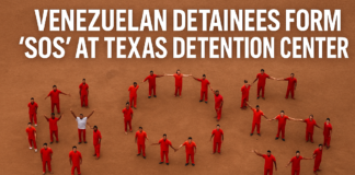 Drone Spots ‘SOS’ Plea from Venezuelan Migrants at Texas Detention Center drone spots sos message illegal immigrant center texas