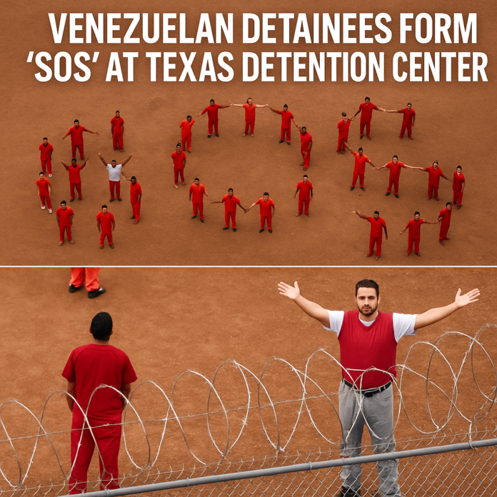 drone spots sos message illegal immigrant center texas