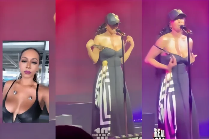 Keri Hilson Pulls Down Bra Straps