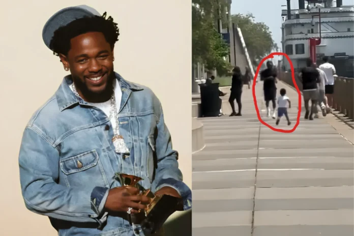 kid runs with kendrick lamar during jog