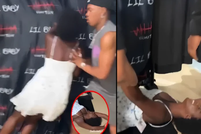 woman faints meeting Lil Baby