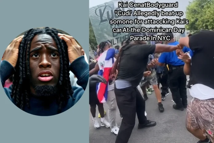 kai cenat bodyguard cudi fight dominican parade
