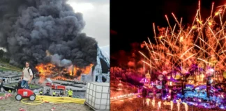 Massive Fire Hits Tomorrowland Stage Just Before Opening Weekend tomorrowland stage caught fire video 2025