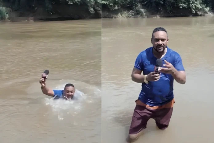 brazilian reporter steps on missing girl body