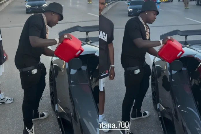rapper montana 700 lambo runs out of gas