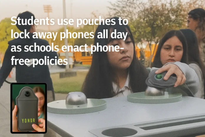 Schools across the country are requiring students to lock their phones in a phone pouch