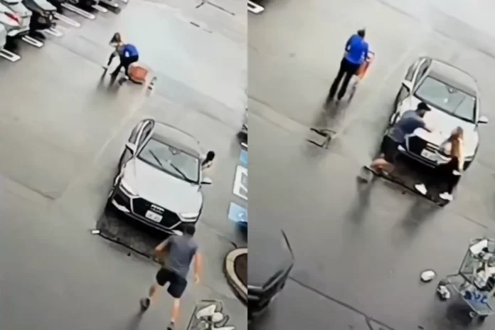 Chaos on the Street: Female Driver Strikes Man, Launches Attack, and Injures Innocent Woman