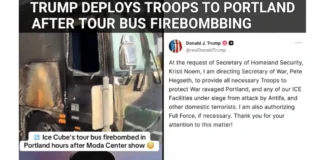 Trump Sends Troops to Portland After Ice Cube Bus Fire President Trump directs Secretary of War Pete Hegseth to send troops to Portland, Oregon