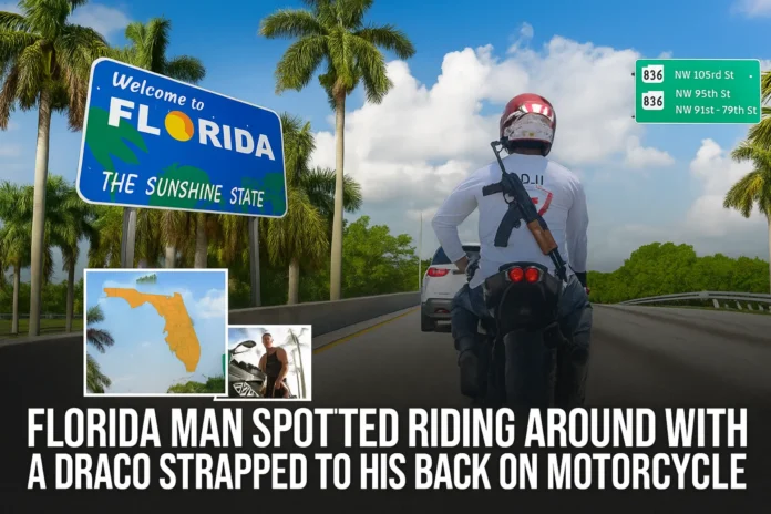 Florida man spotted riding around with a Draco strapped to his back