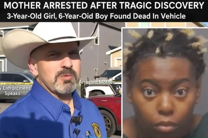Mother arrested after 3-year-old girl and 6-year-old boy found dead in her vehicle