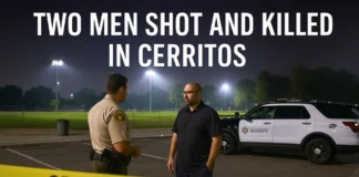 Two Dead After Early Morning Shooting at Cerritos Park Two men were shot and killed Sunday morning at a sports complex in Cerritos