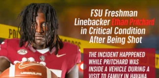FSU Linebacker Ethan Pritchard Shot Visiting Family in Havana Florida State Linebacker Ethan Pritchard In Critical Condition