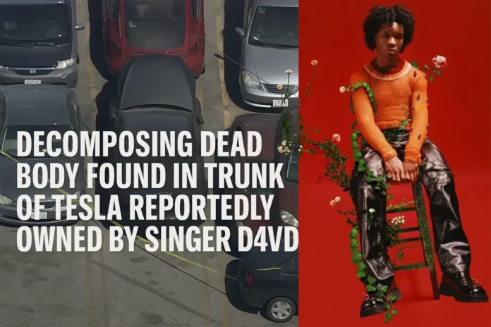 decomposing dead body has been found in the trunk of a Tesla