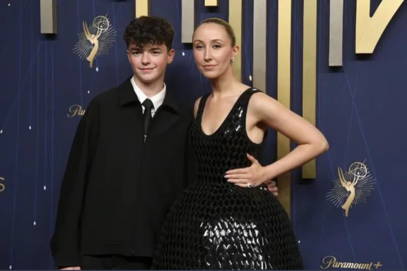 Owen Cooper on the red carpet at the 77th Emmy Awards