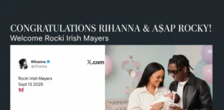 Rihanna & A$AP Rocky Welcome Daughter, Rocki Irish Mayers! Rihanna and A$AP Rocky's first daughter, Rocki Irish Mayers