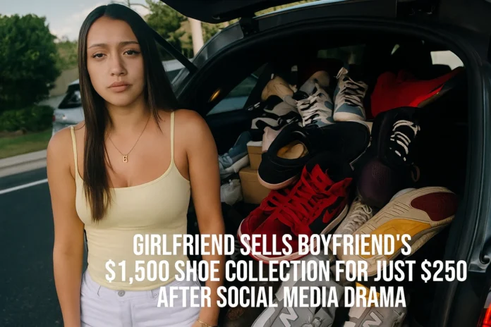Woman sells boyfriend’s shoe collection