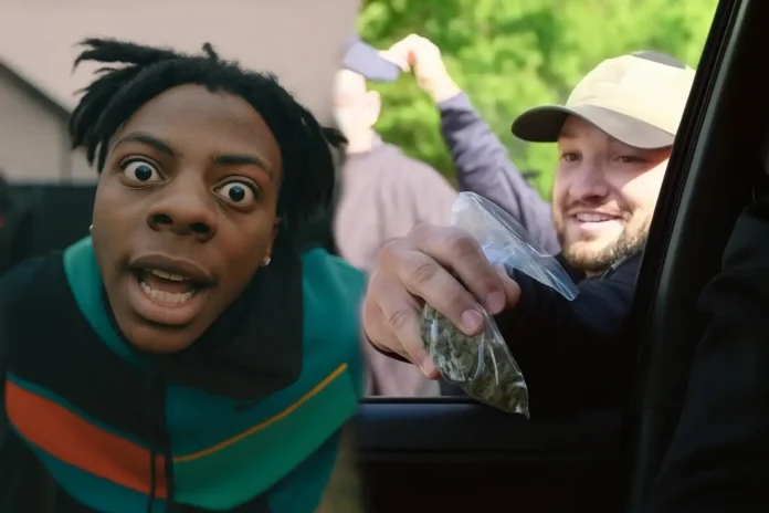 IShowSpeed was shocked when a random fan tossed a bag of weed