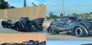 Miami Police Escort Batmobile Sighted on Miami Streets Batmobile Miami Escort