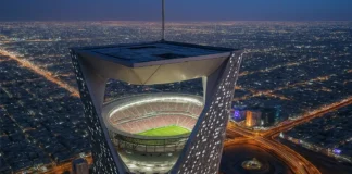 Saudi Arabia’s Sky Stadium: A Futuristic 350m-High Arena for FIFA 2034 Sky Stadium