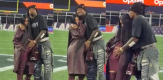 Stefon Diggs Shares Heartfelt Moment with Pregnant Cardi B on the Field Stefon Diggs Cardi B field moment