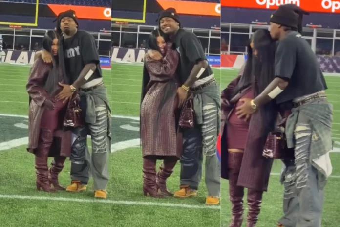 Stefon Diggs Shares Heartfelt Moment with Pregnant Cardi B on the Field ...