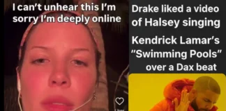 Drake Reacts to Halsey Singing Kendrick Lamar’s “Swimming Pools” Over a Dax Beat drake liked halsey swimming pools video