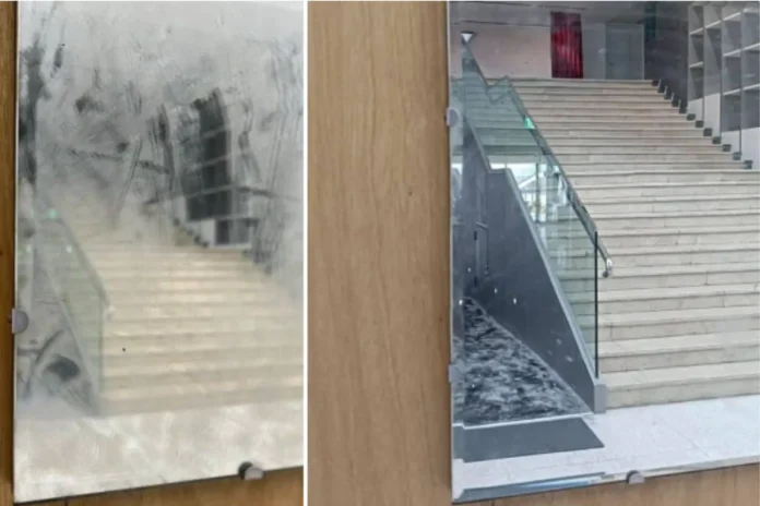 museum volunteer artwork damage