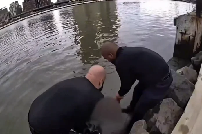NYPD officer saves teen from freezing water