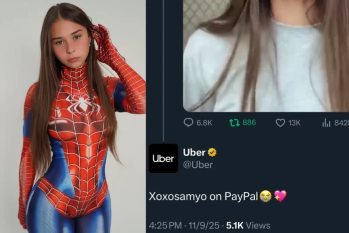 Uber official account begs Sophie Rain for Money