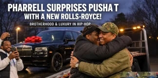 Pharrell Williams Surprises Pusha T with a Rolls-Royce for the Holidays Pharrell gifts Pusha T Rolls-Royce