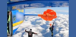Skydiver’s Mid-Air Ordeal: Parachute Snags Plane 15,000 Feet Over Australia skydiver plane incident