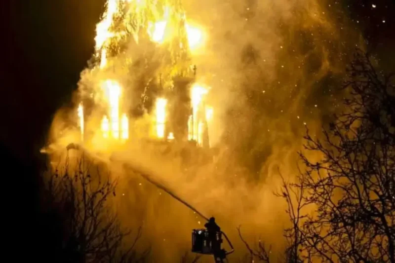 church burns down