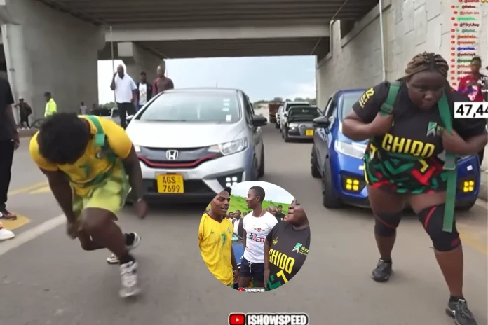 IShowSpeed car race Africa's strongest woman