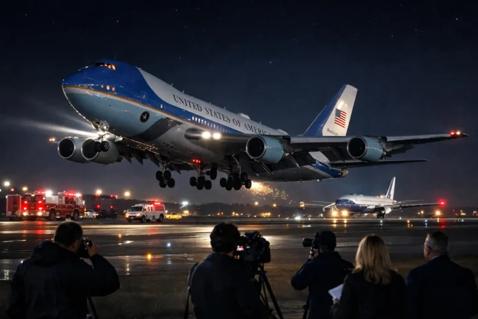 Trump Air Force One near-crash