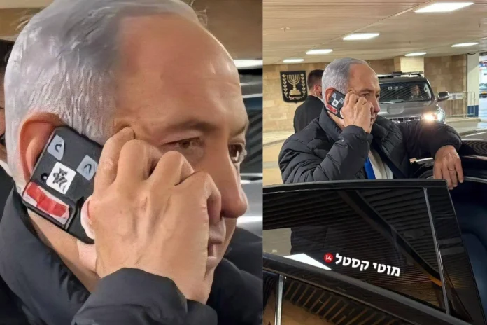 Netanyahu phone camera tape