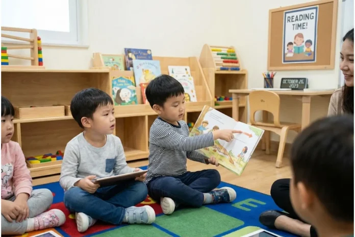 children swipe books like smartphones