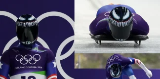 Austin Florian’s VENOM Helmet: Team USA Skeleton Star’s Gear Austin Florian VENOM helmet