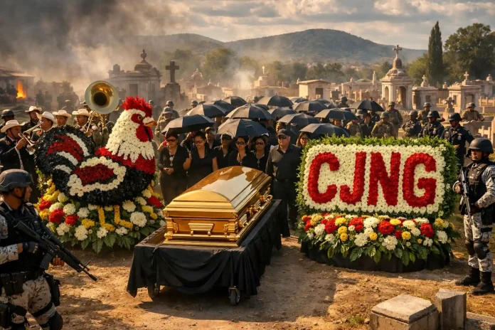 El Mencho gold casket