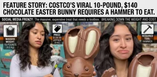 Costco’s Viral 10lb Chocolate Easter Bunny: A Hammer-Worthy Indulgence! Costco giant chocolate bunny