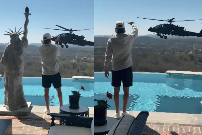 military helicopter near Kid Rock's home