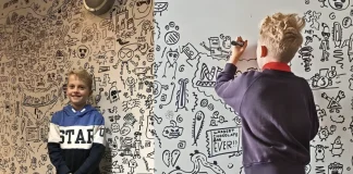 School Troublemaker Becomes Restaurant Artist: Inspiring Transformation boy draws in class restaurant art