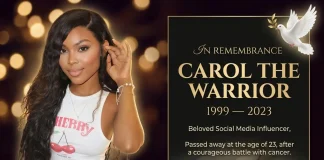 Carol The Warrior Dead at 23: Social Media Influencer Loses Battle with Cancer Carol The Warrior death