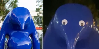 Woman Fined $1,400 for Gluing Googly Eyes on $88K ‘Blue Blob’ Sculpture googly eyes sculpture fine