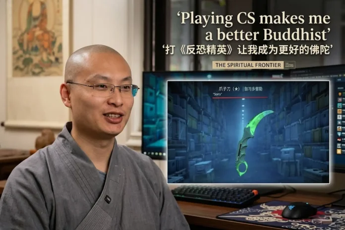 monk playing Counter-Strike