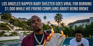 Baby Sh53ter Sparks Outrage Burning $1,000 While Friend Laments Poverty Los Angeles rapper Baby Sh53ter