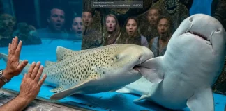 Leopard Shark Bites Fin Off Another Shark in Shocking Aquarium Attack leopard shark attacks fin