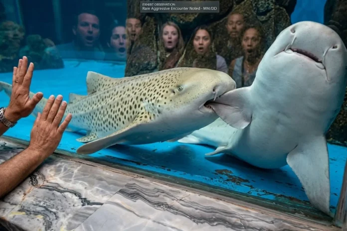 leopard shark attacks fin