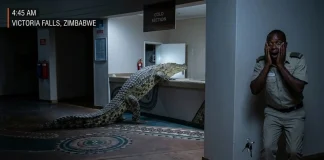 Crocodile Crawls into Victoria Falls Hotel Kitchen, Staff Stunned Victoria Falls hotel crocodile