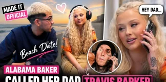 Alabama Baker Calls Dad Travis Barker After Beach Date Makes Relationship Official Alabama Baker Travis Barker dad