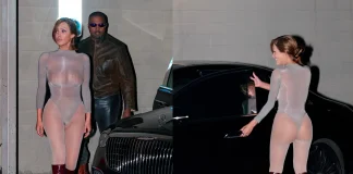 Bianca Censori Stuns in Fully Sheer Silver Outfit While Out With Kanye West Bianca Censori sheer outfit